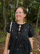 Load image into Gallery viewer, Football Embroidered Top with Front Ties