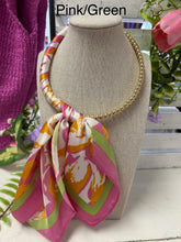 Load image into Gallery viewer, Double Bubble Chain Abstract Print Scarf Necklace