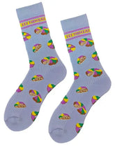Load image into Gallery viewer, Lavender Let Them Eat King Cake Ribbed Socks