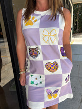 Load image into Gallery viewer, Sequin Tigers Checkered Tank Dress