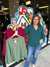 Load image into Gallery viewer, Solid V-Neck Bubble Sleeve Top  G8214-1