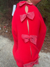 Load image into Gallery viewer, VT81876 Dolman sleeve and rhinestone bow detail sweater