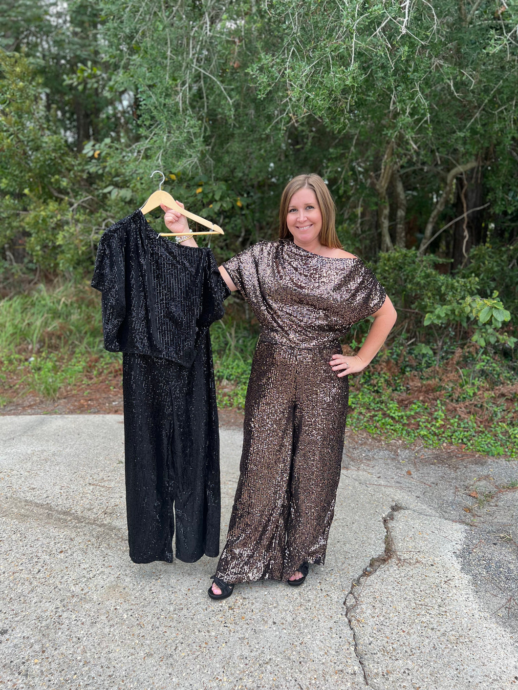 SY5620 DOLMAN SLEEVE ASYMMETRICAL SEQUIN TOP