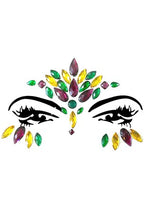 Load image into Gallery viewer, Mardi Gras Crystal Stick on Face Jewels
