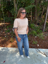 Load image into Gallery viewer, Bow Tied Short Sleeve Sweater Top