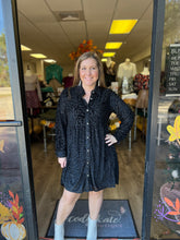 Load image into Gallery viewer, G9127-4 Velvet Leopard Button-up Baby Doll Dress
