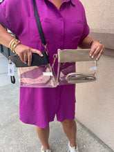 Load image into Gallery viewer, Clear bag with Crossbody and Wristlet strap