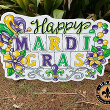 Load image into Gallery viewer, Pop Up Drez Mardi Gras Yard Stakes