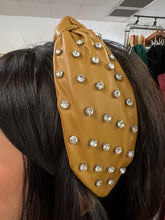 Load image into Gallery viewer, Leather Rhinestone Headband