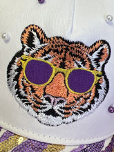 Load image into Gallery viewer, Sequin/Embroidered Tiger Stripe Pearl Trucker Hat