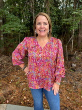 Load image into Gallery viewer, H40485 Print Long Puffed Sleeves Top