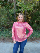 Load image into Gallery viewer, G10823 Metallic Long Poet Sleeves top