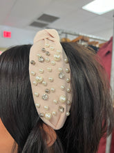 Load image into Gallery viewer, Pearls Rhinestone Top Knotted Headband
