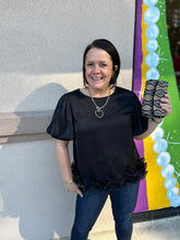 Load image into Gallery viewer, B10865 Satin Short Sleeve with Ruffle Detail