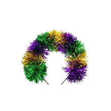 Load image into Gallery viewer, Purple Green and Gold Pom Headband