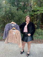 Load image into Gallery viewer, HF24C229 Open Front Faux Fur Jacket