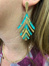 Load image into Gallery viewer, Acrylic and Gold Geometric Earring