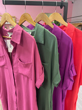 Load image into Gallery viewer, SY6353 Drop Shoulder Button Up Woven Shirt Dress