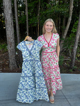 Load image into Gallery viewer, Cap Sleeve Floral Print Poplin Tiered Dress