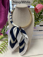 Load image into Gallery viewer, Double Bubble Chain Abstract Print Scarf Necklace