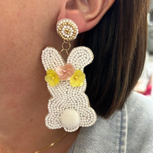 Load image into Gallery viewer, Easter Bunny and Flower Bead Earrings