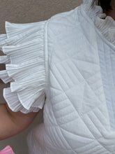 Load image into Gallery viewer, D22913 Quilted v neck ruffle sleeve dress