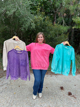 Load image into Gallery viewer, Acid Wash Pullover Pocket Sweatshirt