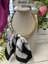Load image into Gallery viewer, Double Bubble Chain Abstract Print Scarf Necklace