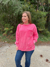 Load image into Gallery viewer, Acid Wash Pullover Pocket Sweatshirt