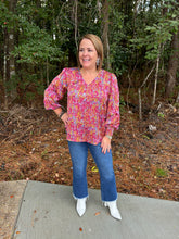Load image into Gallery viewer, H40485 Print Long Puffed Sleeves Top