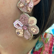 Load image into Gallery viewer, Seed Bead and Textured Flower Drop Earring