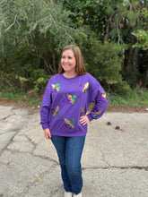 Load image into Gallery viewer, IP8232G-30 Fleur De Lis Sequin Patches Pullover