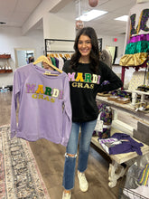 Load image into Gallery viewer, IP8601J-03 Mardi Gras Letter Patches and Glitter Pullover