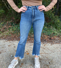 Load image into Gallery viewer, Risen Hi-Rise Frayed Hem Ankle Flare Jeans