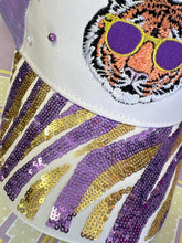 Load image into Gallery viewer, Sequin/Embroidered Tiger Stripe Pearl Trucker Hat