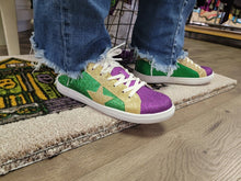 Load image into Gallery viewer, Mardi Gras Glitter Adult Tennis shoe