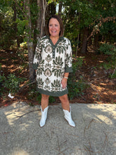 Load image into Gallery viewer, Half Sleeve Printed Mini Dress with Pockets