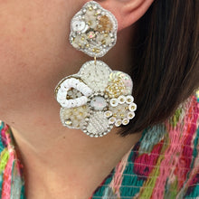 Load image into Gallery viewer, Seed Bead and Textured Flower Drop Earring
