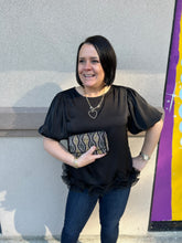 Load image into Gallery viewer, B10865 Satin Short Sleeve with Ruffle Detail