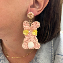 Load image into Gallery viewer, Easter Bunny and Flower Bead Earrings