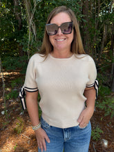 Load image into Gallery viewer, Bow Tied Short Sleeve Sweater Top