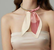 Load image into Gallery viewer, Double Bubble Chain Abstract Print Scarf Necklace