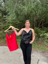 Load image into Gallery viewer, SY5830 Satin Draped Top with Rhinestone Strap