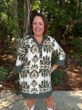 Load image into Gallery viewer, Half Sleeve Printed Mini Dress with Pockets