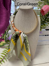 Load image into Gallery viewer, Double Bubble Chain Abstract Print Scarf Necklace