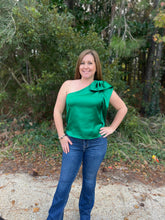 Load image into Gallery viewer, SY2311 ONE SHOULDER RUFFLED SATIN TOP