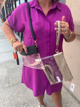 Load image into Gallery viewer, Clear bag with Crossbody and Wristlet strap