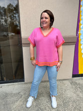 Load image into Gallery viewer, Solid knit top with stripe H11113