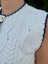Load image into Gallery viewer, Cable Knit Sleeveless Cropped Fit Vest