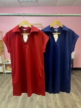 Load image into Gallery viewer, Solid dress with open collared neck